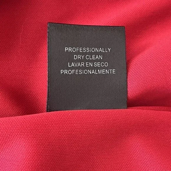 Leslie Fay Flower Rosette Trim Blouse 12 Red Sheer Sexy Romantic Cocktail Party - Picture 12 of 12